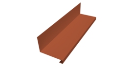 Планка примыкание нижнее к трубе фальц Grand Line 0,5 Velur X RAL 8004 терракота (2м)