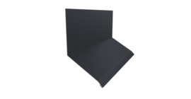 Планка примыкание верхнее к стене фальц Grand Line 150х130х20 0,45 PE с пленкой RAL 7024 мокрый асфальт (2м)