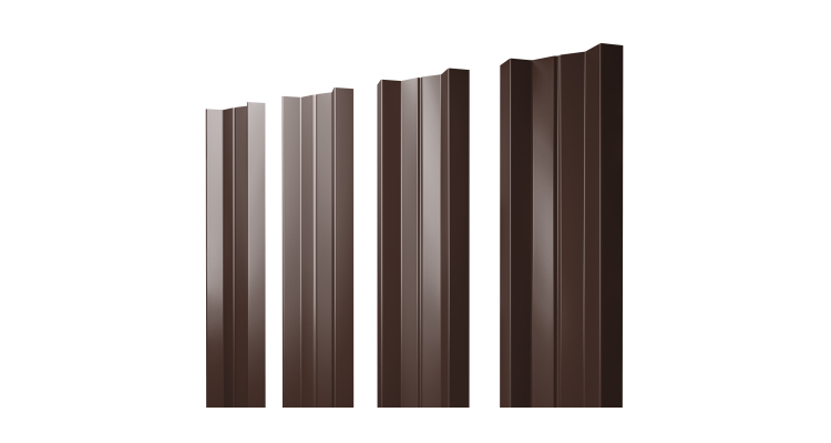 Штакетник М-образный А с прямым резом 0.5 PurPro Matt 275 RAL 8017 шоколад