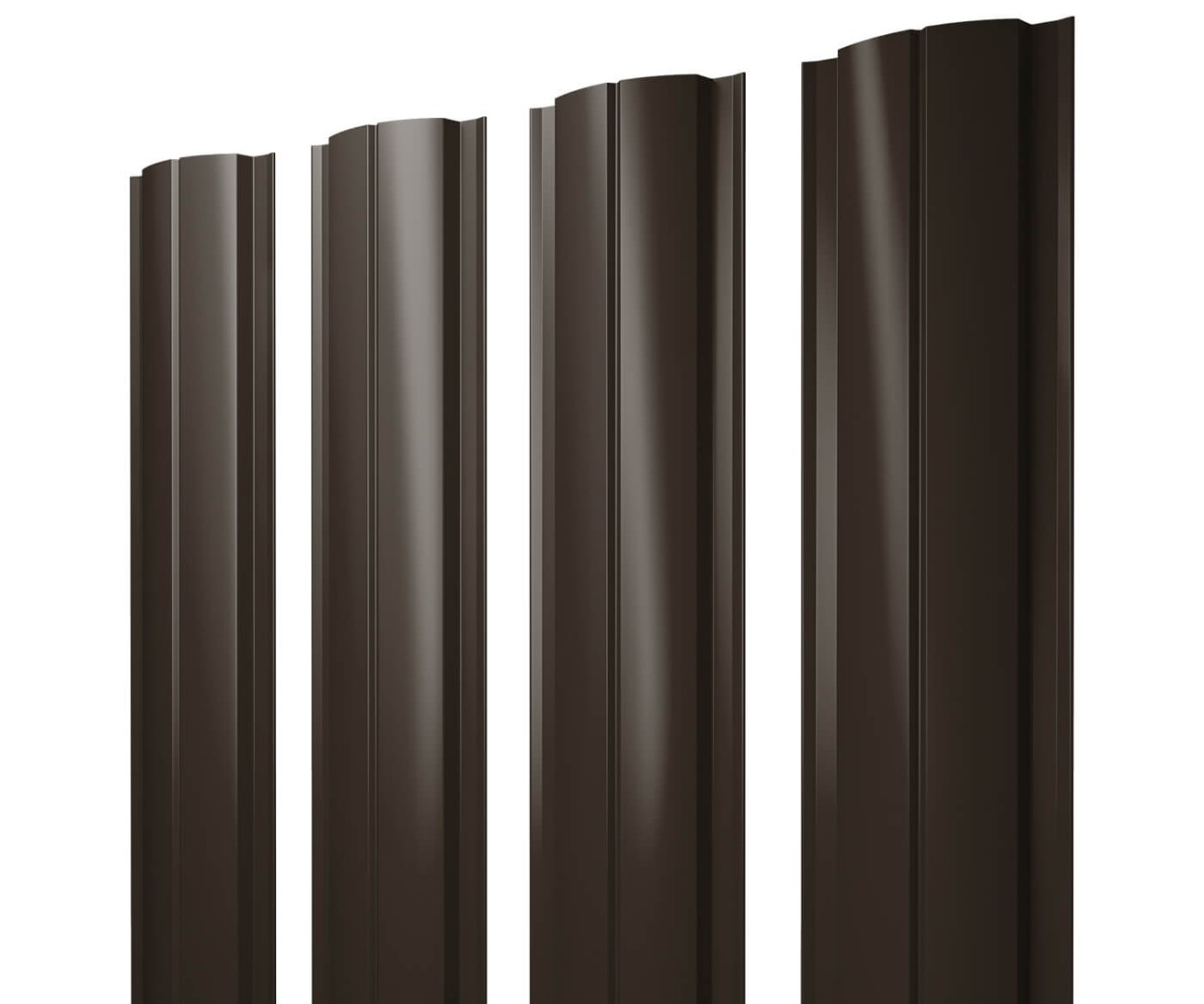 Штакетник Полукруглый Slim 0,5 Satin Мatt RR 32 темно-коричневый