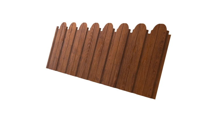 Профнастил С10B фигурный 0,45 Print Premium с пленкой Golden Wood Fresh TwinColor