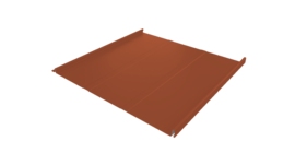 Фальц двойной стоячий Line Grand Line 0,5 Satin Matt с пленкой на замках RAL 8004 терракота