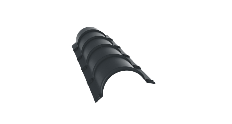 Планка конька полукруглого 0,5 Satin с пленкой RAL 7016 антрацитово-серый (1,97м)