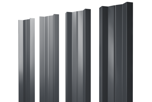Штакетник М-образный А с прямым резом 0.45 Drap ST RAL 7024 мокрый асфальт