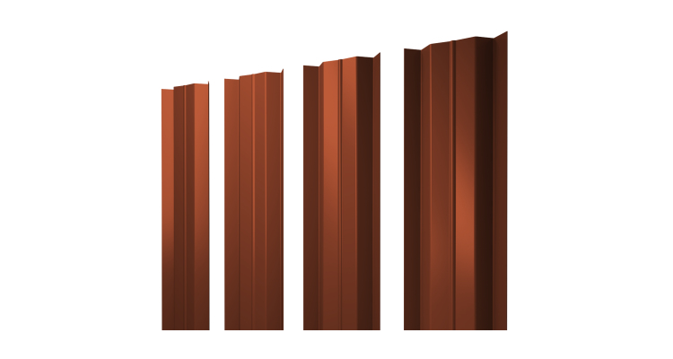 Штакетник М-образный В с прямым резом 0.45 Drap TR RAL 8004 терракота