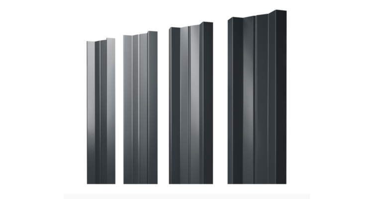 Штакетник М-образный А с прямым резом 0.5 Rooftop Бархат RAL 7016 антрацитово-серый
