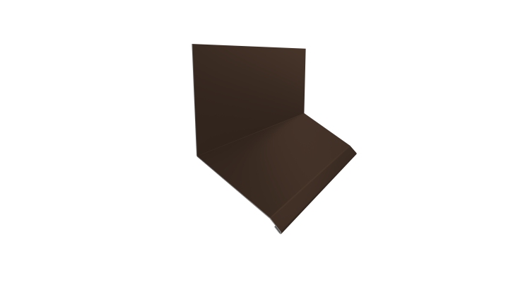 Планка примыкание верхнее к стене фальц Grand Line 150х130х20 0,5 Drap TX RAL 8017 шоколад (3м)
