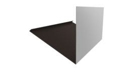 Планка примыкание верхнее к трубе фальц Grand Line 0,5 Satin с пленкой RR 32 темно-коричневый (2м)