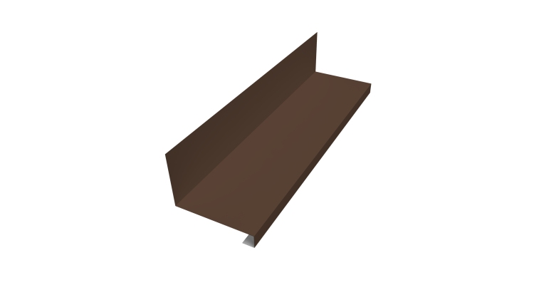 Планка примыкание нижнее к трубе фальц Grand Line 0,5 Satin с пленкой RAL 8017 шоколад (2м)