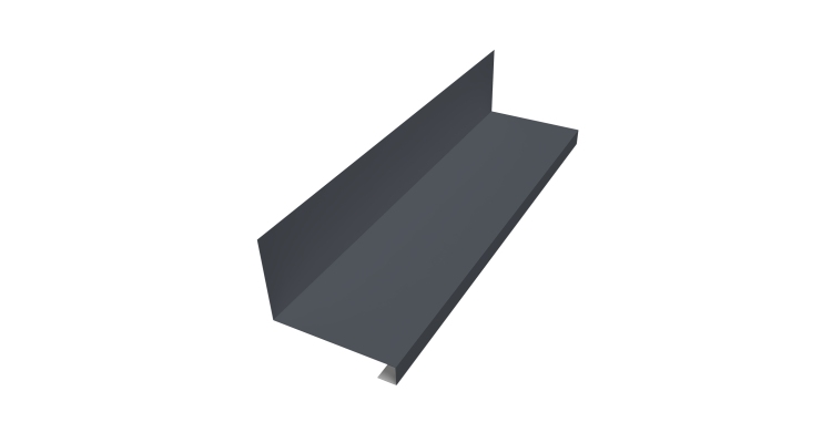 Планка примыкание нижнее к трубе для Кликфальц Pro Grand Line 0,5 Drap TX RAL 7024 мокрый асфальт (3м)