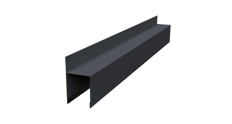 Планка опорная составная внешняя для забора жалюзи Palermo 0,45 PE-Double RAL 7024 мокрый асфальт (2,5м)