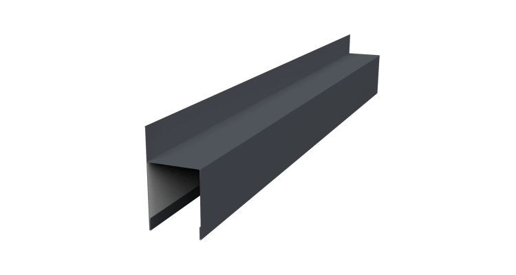 Планка опорная составная внешняя для забора жалюзи Palermo 0,5 Satin RAL 7024 мокрый асфальт (2,5м)