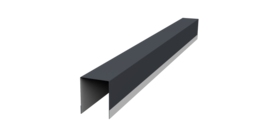 Планка опорная составная внутренняя для забора жалюзи Palermo 0,45 PE RAL 7024 мокрый асфальт (2м)