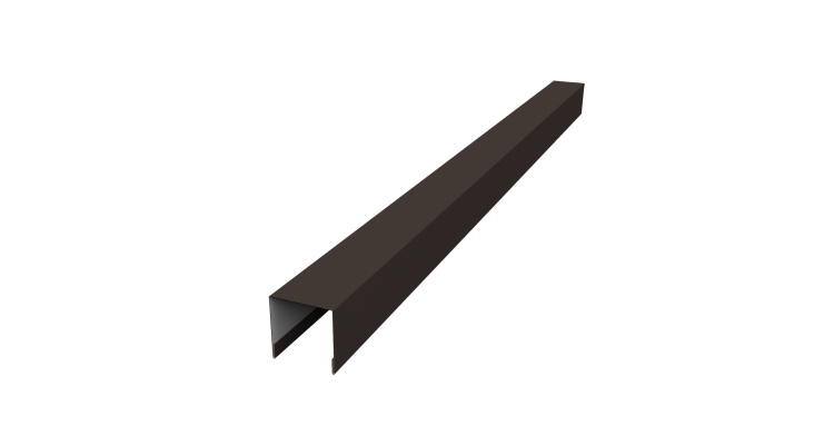 Планка вертикальная лицевая для забора жалюзи Palermo 0,5 Drap TX RR 32 темно-коричневый (2м)