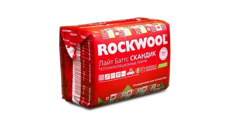 Утеплитель RockWool Лайт Баттс Скандик (0.288 м3/уп) 800х600х100 мм