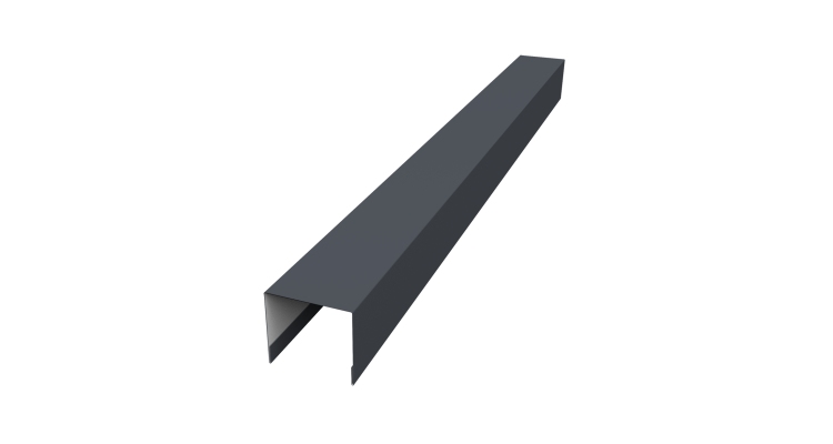 Стойка боковая крепежная для забора жалюзи Palermo 0,45 PE RAL 7024 мокрый асфальт (3м)