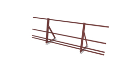 Ограждение кровельное со снегозадержателем на фальц Optima 0,65х2м RAL 3009