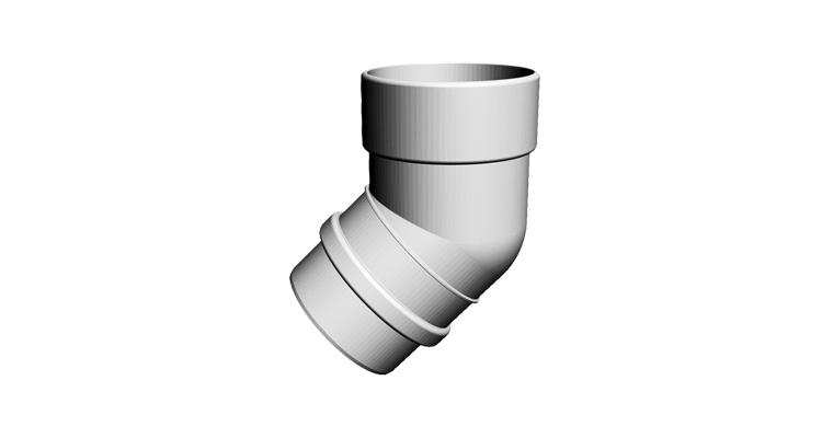 DOCKE LUX колено 45°, пломбир (Водосток DOCKE LUX пластиковый 141/100)
