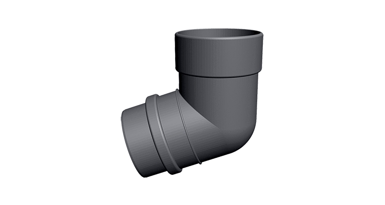 DOCKE LUX колено 72°, графит (Водосток DOCKE LUX пластиковый 141/100)