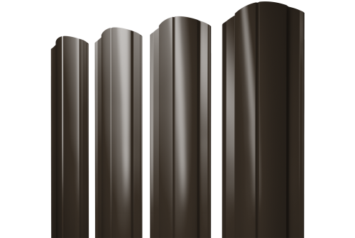 Штакетник Круглый фигурный 0,45 PE RR 32 темно-коричневый