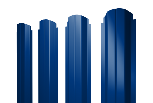 Штакетник П-образный А фигурный 0,45 PE RAL 5002 ультрамариново-синий